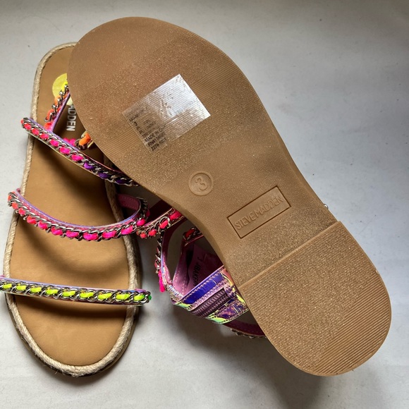 Little Girls Steve Madden Multi color Sandals Sz 3 - Picture 3 of 4